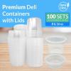 Reli. Deli Containers with Lids (100 Sets Total) | Variety Pack – 8oz (50 pc), 16oz (50 pc) w/Lids | Plastic Soup Container with Lid | Clear Food Storage | Microwave & Freezer Safe