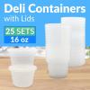 Reli. Deli Containers with Lids (25 Sets) 16 oz Plastic Containers with Lids | To Go, Meal Prep, Food Storage | BPA Free Plastic & Disposable | Microwave, Dishwasher, Freezer Safe