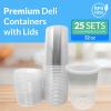 Reli. Deli Containers with Lids (25 Sets), 32 oz | Plastic Deli Containers with Lids 32oz | Disposable To Go Food Storage | Microwave & Freezer Safe (Clear)