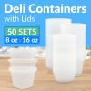 Reli. Deli Containers with Lids (50 Sets Total) Variety Pack – 8 oz (25 Sets) 16 oz (25 Sets) Plastic Soup Containers for To Go, Meal Prep, Food Storage | BPA Free, Disposable | Microwave Freezer Safe