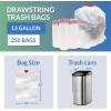 Reli. Drawstring Trash Garbage Bags, Tall Kitchen, 250 Count Bulk, White, 13 Gallon – 16 Gallon Capacity
