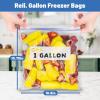 Reli. Gallon Freezer Bags (300 Count) 10.6×10.75 inch Freezer Bags 1 Gallon | Double Zipper Large Size | Press to Seal, Write on Label (1Gal)