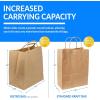 Reli. Kraft Paper Bags w/Handles (100 Pcs, Bulk) (Large 10″x6.75″x12″) Brown Paper To Go/Take Out/Restaurant/Bags with Handles, Shopping Bags, Retail, Gifts | 25% larger than 10″x5″x13″(1 Count (Pack of 100))