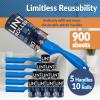 Reli. Lint Rollers for Pet Hair Extra Sticky, 900 Sheets Total | Dog & Cat Hair Remover | 10 Rolls + 5 Reusable Handles, 90 Sheets Per Roll | Lint Remover for Clothes, Couch | Easy Peel Sheets | Bulk
