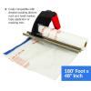 Reli. Masking Film, 1 Roll | 180′ Foot x 48″ Inch | Masking Plastic Film, Pre-Folded | Hand Masker for Painting & Automotive | Plastic Overspray Protection