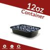 Reli. Meal Prep Containers, 12 oz. | 55 Pack | Small 1 Compartment Food Containers with Lids | Microwavable Food Storage | Black Reusable Bento Box/Lunch Box for Meal Prep, Small