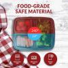 Reli. Meal Prep Containers, 32 oz. | 40 Pack | 3 Compartment Food Container w/Lids | Microwavable Food Storage, To Go | Black Reusable Bento Box/Lunch Box for Meal Prep