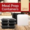 Reli. Meal Prep Containers 32 oz (20 Pack) 3 Compartment Meal Prep Containers Reusable, Microwave Safe | Plastic Togo Box for Food | Mealprep Box for Takeout, To Go, Leftover, Food