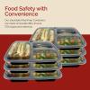 Reli. Meal Prep Containers 36 oz (35 Pack) 3 Compartment Meal Prep Containers Reusable | Plastic Take Out Food Box, Microwavable | Boxes with Lids for Takeout, To Go, Leftover