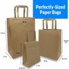 Reli. Paper Bags with Handles, Kraft | 90 Pcs Total (30 Pcs Each Size) – Bulk | Paper Bag Combo Pack – 7×3.15×8-8×4.5×10.25-10x5x13 | Retail, Shopping, Gifts & Business