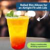 Reli. Plastic Cups 16 oz (100 Pack) | Clear Plastic Cups Disposable | PET Clear Disposable Bulk | 16oz PET Drinking Containers for Party, Iced Coffee, Cold Drinks, Smoothies, To Go