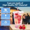 Reli. Plastic Cups with Lids 24 oz (150 Sets) | Clear Plastic Cups with Lids | PET Clear Disposable Bulk | PET Containers with Flat Tops for Party, Iced Coffee, Smoothies, To Go Drinks