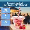 Reli. Plastic Cups with Lids 9 oz (200 Sets) | Clear Plastic Cups with Lids | 9 oz Disposable PET Bulk | PET Container Clear with Flat Tops for Party, Desserts, Coffee, To Go Drinks(9 oz)