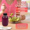 Reli. Plastic Juice Bottles [30 Pack Bulk, 12 oz] Round Plastic Juice Bottles with Caps & Sticker Labels | Clear, Empty for Juicing 12oz | Disposable, Reusable Containers for Juicing, Smoothies