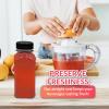 Reli. Plastic Juice Bottles [48 Bulk Pack] [8 oz] Square Plastic Juice Bottles with Caps & Sticker Labels | Clear, Empty for Juicing 8oz | Disposable, Reusable Containers for Juicing, Smoothies(48)