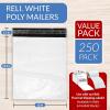 Reli. Poly Mailers 12×15.5″ | 250 Pcs – White | Shipping Bags/Shipping Envelopes | White Mailing/Packaging Bags for Shipping | Non-Padded Polymailers, Self Sealing Shipment Bags for Clothing(White (250 Pcs))