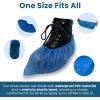 Reli. Shoe Covers, Disposable | 200 Pack (100 Pairs) – One Size Fits All | Non Slip, Disposable Shoe Covers for Indoors | Disposable Booties Shoe Protector – Waterproof, Plastic Single Use | Blue