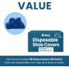 Reli. Shoe Covers, Disposable | 50 Pack (25 Pairs) – One Size Fits All | Non Slip, Disposable Shoe Covers for Indoors | Disposable Booties Shoe Protector – Waterproof, Plastic Single Use | Blue