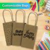Reli. Small Gift Bags with Handles (55 Pack)(3.5×2.4×6.25″) | Brown Paper Gift Bags with Handles, Kraft Paper | Multi-Purpose for Shopping, Retail, Gifts, Takeout, DIY Party Favors