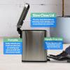Reli. Small Trash Can with Lid, 1.3 Gallon (5 Liter) | Stainless Steel (Silver) | Small Bathroom Trash Can | Step Pedal Garbage Bin with Removable Bucket, Kitchen | Rectangular Metal Bin