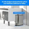 Reli. Small Trash Can with Lid, 1.3 Gallon (5 Liter) | Stainless Steel (Silver) | Small Bathroom Trash Can | Step Pedal Garbage Bin with Removable Bucket, Kitchen | Rectangular Metal Bin