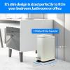 Reli. Small Trash Can with Lid, 1.3 Gallon (5 Liter) | Stainless Steel (White) | Small Bathroom Trash Can | Step Pedal Garbage Bin with Removable Bucket, Kitchen | Rectangular Metal Bin