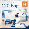 Reli. SuperFit Code H (120 Count) | Compatible with Simplehuman Code H | Dispenser Pack Custom Fit Liners | Drawstring Trash Bags | 30-35 Liter / 8-9 Gallon | White