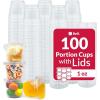 Reli. 1 oz Condiment Containers with Lids (100 sets) | Ideal for Sauce, Souffle, Samples, Jello Shot Cups | Disposable, BPA-Free Plastic | Small Containers 1oz, Bulk