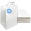 Reli. 100 Pack | 10″x6.75″x12″ | Large White Paper Bags w/Handles | Ideal for To Go/Take Out/Restaurant Bags with Handles, Shopping, Retail, Gifts | 25% larger than 10″x5″x13″