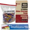Reli. 2 Gallon Slider Bags (150 Count) 13×15 inch Jumbo Food Storage Bags, 2 Gallon | Slider, Write on Label | Bulk 2Gal Sliding Storage | Extra Large Clear w/Red Sliding Closure for Food(2 Gallons (13×15 inch))