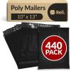 Reli. (440 Pcs) 10×13″ Poly Mailers, Black | Shipping Bags for Clothing, Small Business | Black Poly Bags for Shipping, 10×13 Inch | Mailing/Packaging | Non-Padded Envelopes Self Sealing