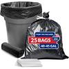 Reli. 45 Gallon Trash Bags Heavy Duty (25 Count) | Black | Twist Ties Included | Extra Tough, Leak-Proof Garbage Bags | Ideal for Large Clean Ups