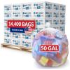 Reli. 50 Gallon Trash Bags | Heavy Duty | 14,400 Total | 200 Bags/Case, 72 Cases/Pallet | Made in USA | Clear