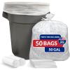 Reli. 50 Gallon Trash Bags Heavy Duty (50 Count) | Clear | Twist Ties Included | Extra Tough, Leak-Proof Garbage Bags | Ideal for Large Clean Ups