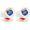 Reli. 50 Pcs Plastic Dessert Plates, Disposable (7.5 inch, White w/Gold Rim) | Small Plates for Party, Heavy Duty | Hard Plastic, for Dessert, Wedding, Birthday, Salad/Appetizer (7.5″)(7.5″ (Pack of 2))