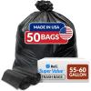 Reli. 55-60 Gallon Trash Bags Heavy Duty | 50 Bags | 50-60 Gallon | Large Black Garbage | Made in USA(1 Count (Pack of 50))