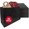 Reli. (60 Pcs Paper Shopping Bags, Black | 16x6x12 | Large Paper Bags with Handles | Strong Large Shopping for Boutique | Kraft | Use for Take Out/To Go, Retail,Restaurant (Twist Handles)