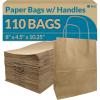Reli. 8×4.5×10.25 in. Brown Paper Bags with Handles | 110 Pack | Kraft Brown Paper Bags with Twist Handles Bulk | Ideal for Gifts, Retail, Shopping, Merchandise, Crafts