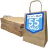 Reli. 8×4.5×10.25 in. Brown Paper Bags with Handles | 55 Pack | Kraft Brown Paper Bags with Twist Handles | Ideal for Gifts, Retail, Shopping, Merchandise, Crafts