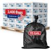 Reli. 95 Gallon Trash Bags | Heavy Duty | 3,400 Total | 68 Bags/Case, 50 Cases/Pallet | Made in USA | Black