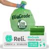 Reli. Biodegradable 6-10 Gallon Trash Bags | 150 Count | ASTM D6954 | Green | Eco-Friendly | Oxobiodegradable Under Certain Conditions (See Product Description)