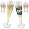 Reli. Champagne Flutes Plastic | 100 Pack | 4.5 oz – Clear | Premium Plastic Champagne Flutes | Party-Perfect for Celebrations