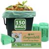 Reli. Compost Bags 3 Gallon (150 Count) | ASTM D6400 | Compostable Trash Bags for Food Scraps | Small Composting Liners for Kitchen Compost Bin/Countertop Bin | Green, Eco for Food Waste, 3 Gal(1 Count (Pack of 150))
