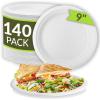 Reli. Compostable Paper Plates 9 Inch (140 Pack Bulk) White Disposable Plates 9″ | Heavy Duty Paper, Eco-Friendly | Made of Sugarcane Fibers/Bagasse – Biodegradable/Compostable