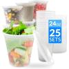 Reli. Deli Containers with Lids (25 Sets) 24 oz Plastic Containers with Lids | Plastic Soup Cups for To Go, Meal Prep, Food Storage | BPA Free & Disposable | Microwave, Dishwasher, Freezer Safe