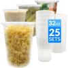 Reli. Deli Containers with Lids (25 Sets), 32 oz | Plastic Deli Containers with Lids 32oz | Disposable To Go Food Storage | Microwave & Freezer Safe (Clear)