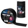 Reli. Duct Tape, Black | 1.88″ x 120 Yards Total (6 Rolls, 20 Yds Each) | Heavy Duty Duct Tape – Waterproof, Tear by Hand | Repairs, Construction, Bundles, Piping,Box Sealing (Black)