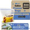Reli. Gallon Freezer Bags (300 Count) 10.6×10.75 inch Freezer Bags 1 Gallon | Double Zipper Large Size | Press to Seal, Write on Label (1Gal)