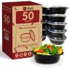 Reli. Meal Prep Bowls w/Lids – 50 Pack (16 oz) | Disposable Bowls with Lids | Microwave/Freezer Safe
