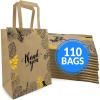 Reli. Paper Bags | 110 Pcs Bulk | 8″x4.5″x10.25″ | Paper Thank You Bags | Brown Kraft Handles | Printed Small Thank You Giftbag for Guests | Gifts, Wedding, Merchandise, Business